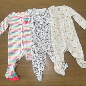 Carter’s Footed Jammies, Bundle of 3 — Size 9 months